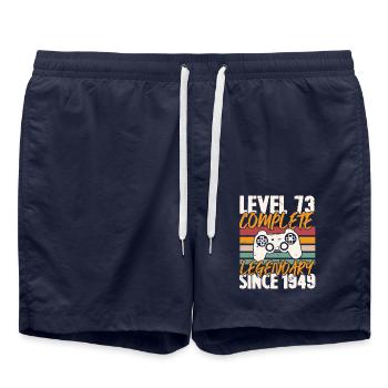 Niveau 73 Complet Vintage Anniversaire 73 Ans - Short de bain - bleu marine - Devant - AI Model Male 185 light (185cm)