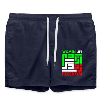 Women life freedom - Swim Trunks - french navy - Front - AI Model Male 185 light (185cm)
