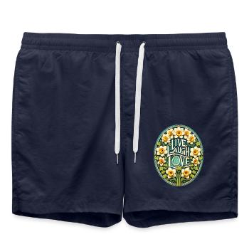 En direct Rire Amour - Short de bain - bleu marine - Devant - AI Model Male 185 light (185cm)