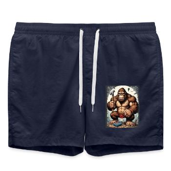 Retro Gamer Gorilla avec manette Jeux de console - Short de bain - bleu marine - Devant - AI Model Male 185 light (185cm)