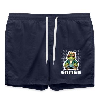 Retro Gamer Frog avec manette Jeux de console - Short de bain - bleu marine - Devant - AI Model Male 185 light (185cm)