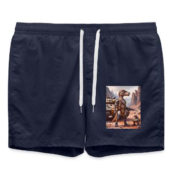 Dinos living Today – modern soldier - Swim Trunks - french navy - Front - AI Model Male 185 light (185cm)