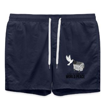 Agent œuvrant pour la paix dans le monde - Short de bain - bleu marine - Devant - AI Model Male 185 light (185cm)