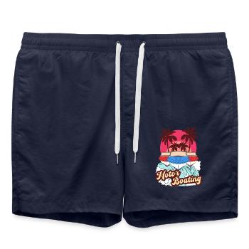 Bateau à moteur - Bateau à moteur Plage d’été Rétro - Short de bain - bleu marine - Devant - AI Model Male 185 light (185cm)