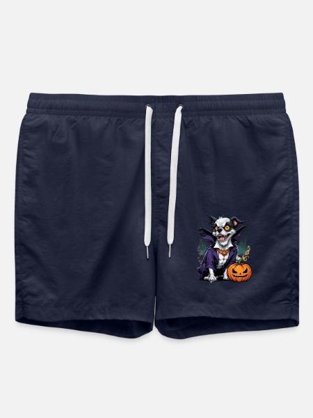 Halloween - Dog Horror with Pumpkin - Swim Trunks - french navy