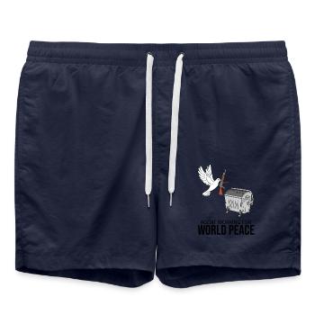 agent working for world peace - Swim Trunks - french navy - Front - AI Model Male 185 light (185cm)