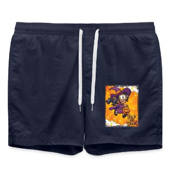 Cute Witch Halloween Trick Or Treat Fun - Swim Trunks - french navy - Front - AI Model Male 185 light (185cm)