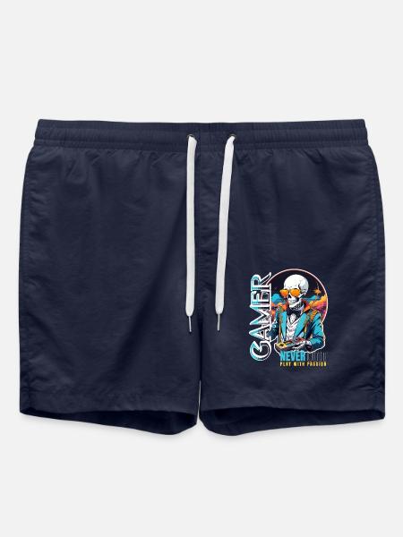 Gamer Saying Play With Passion - Swim Trunks - french navy