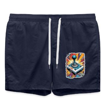 Retro Gamer Adventure Joystick - Swim Trunks - french navy - Front - AI Model Male 185 light (185cm)