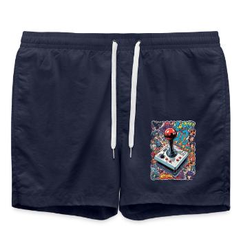 Retro Gamer Adventure Joystick - Swim Trunks - french navy - Front - AI Model Male 185 light (185cm)