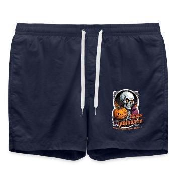 Halloween Crâne Citrouille Crâne Crâne Effrayant - Short de bain - bleu marine - Devant - AI Model Male 185 light (185cm)