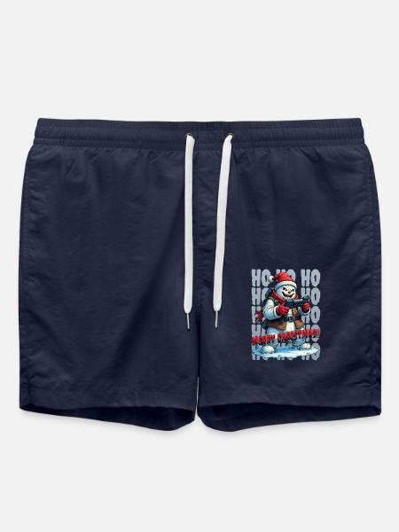 Evil Snowman Playing Christmas - Swim Trunks - french navy