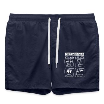 Prévisions pour 2025,future mama,futur papa - Short de bain - bleu marine - Devant - AI Model Male 185 light (185cm)
