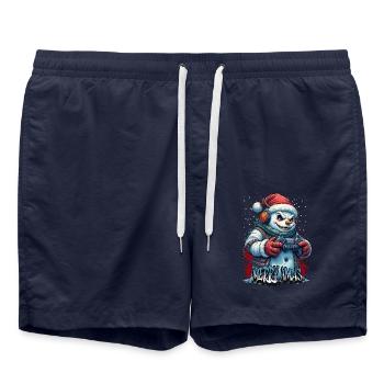 Evil Christmas Gamer Snowman Merry Xmas - Swim Trunks - french navy - Front - AI Model Male 185 light (185cm)