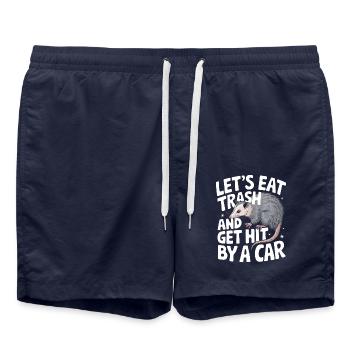 Opossum Possum Animal - Swim Trunks - french navy - Front - AI Model Male 185 light (185cm)