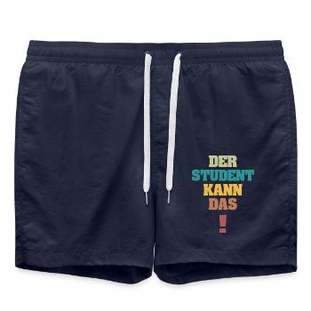 Funny Student - Swim Trunks - french navy - Front - AI Model Male 185 light (185cm)