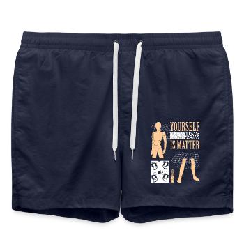 Yourself is Matter - Badeshorts - French Navy - Vorne - AI Model Male 185 light (185cm)