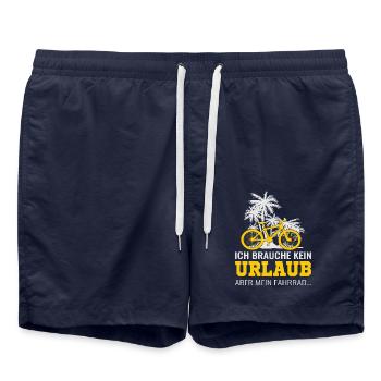 Ich brauche kein Urlaub aber mein Fahrrad - Badeshorts - French Navy - Vorne - AI Model Male 185 light (185cm)