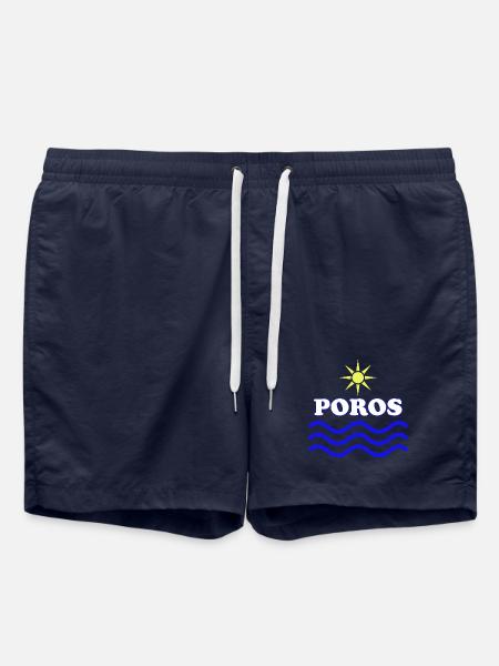 Poros Sun Waves Design - Swim Trunks - french navy