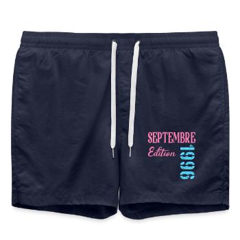 Français 30e Anniversaire, Septembre 1996 - Short de bain - bleu marine - Devant - AI Model Male 185 light (185cm)
