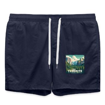Parc national de Yosemite, Montagnes, Forêt, Nature États-Unis - Short de bain - bleu marine - Devant - AI Model Male 185 light (185cm)