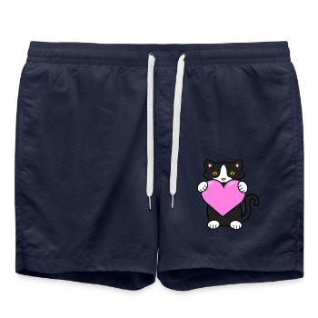 I love cats - Swim Trunks - french navy - Front - AI Model Male 185 light (185cm)