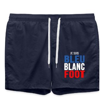 football je suis bleu blanc foot supporters - Short de bain - bleu marine - Devant - AI Model Male 185 light (185cm)