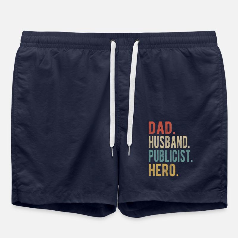 Publicist Papa Husband Hero - Swim Trunks - french navy
