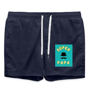 PAPA. VATERTAG. ALLES GUTE ZUM GEBURTSTAG, PAPA. ALLES GUTE ZUM GEBURTSTAG! - Badeshorts - French Navy - Vorne - AI Model Male 185 light (185cm)