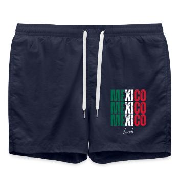 Drapeau du Mexique, fierté mexicaine - Short de bain - bleu marine - Devant - AI Model Male 185 light (185cm)