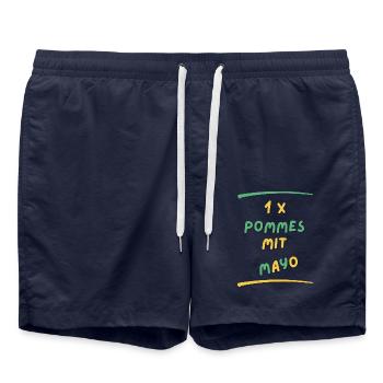 French fries mayo - Swim Trunks - french navy - Front - AI Model Male 185 light (185cm)