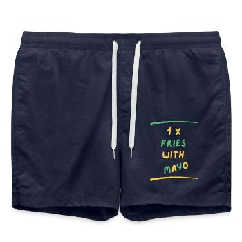 FRIES WITH MAYO - Swim Trunks - french navy - Front - AI Model Male 185 light (185cm)
