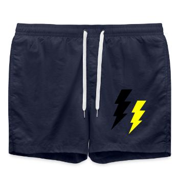 lightning thunder - Swim Trunks - french navy - Front - AI Model Male 185 light (185cm)