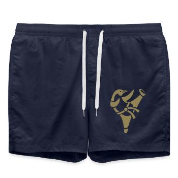 Pingouin Karaté Arts Martiaux Arts Martiaux Silhouette - Short de bain - bleu marine - Devant - AI Model Male 185 light (185cm)