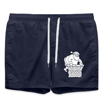 Silhouette du Père Noël Minimaliste - Short de bain - bleu marine - Devant - AI Model Male 185 light (185cm)