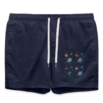 planeten gewebe - Badeshorts - French Navy - Vorne - AI Model Male 185 light (185cm)