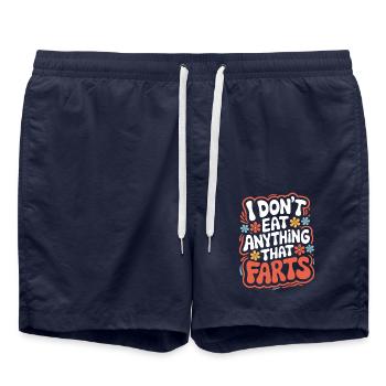 Vegetarian Vegan Veggie Vegetarian - Swim Trunks - french navy - Front - AI Model Male 185 light (185cm)