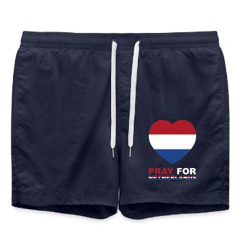 Priez pour les Pays-Bas Met Hart - Short de bain - bleu marine - Devant - AI Model Male 185 light (185cm)