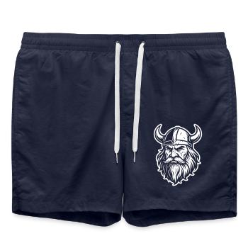 Casque Viking Odin - Short de bain - bleu marine - Devant - AI Model Male 185 light (185cm)