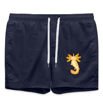 Yellow unicorn axolotl - Swim Trunks - french navy - Front - AI Model Male 185 light (185cm)