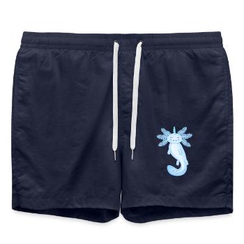 Blauer Axolotl - Badeshorts - French Navy - Vorne - AI Model Male 185 light (185cm)