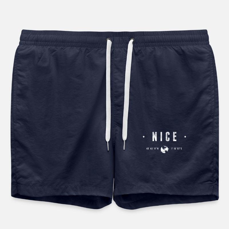 Nice Coordonnées Géographiques Stylisées - Short de bain - bleu marine