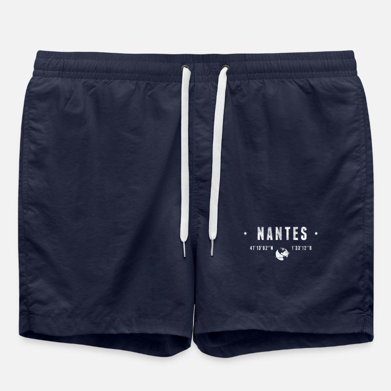 Nantes Coordonnées Géographiques Stylisées - Short de bain - bleu marine