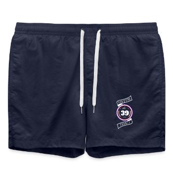 Fier D'être Du 39 Jura France - Short de bain - bleu marine - Devant - AI Model Male 185 light (185cm)