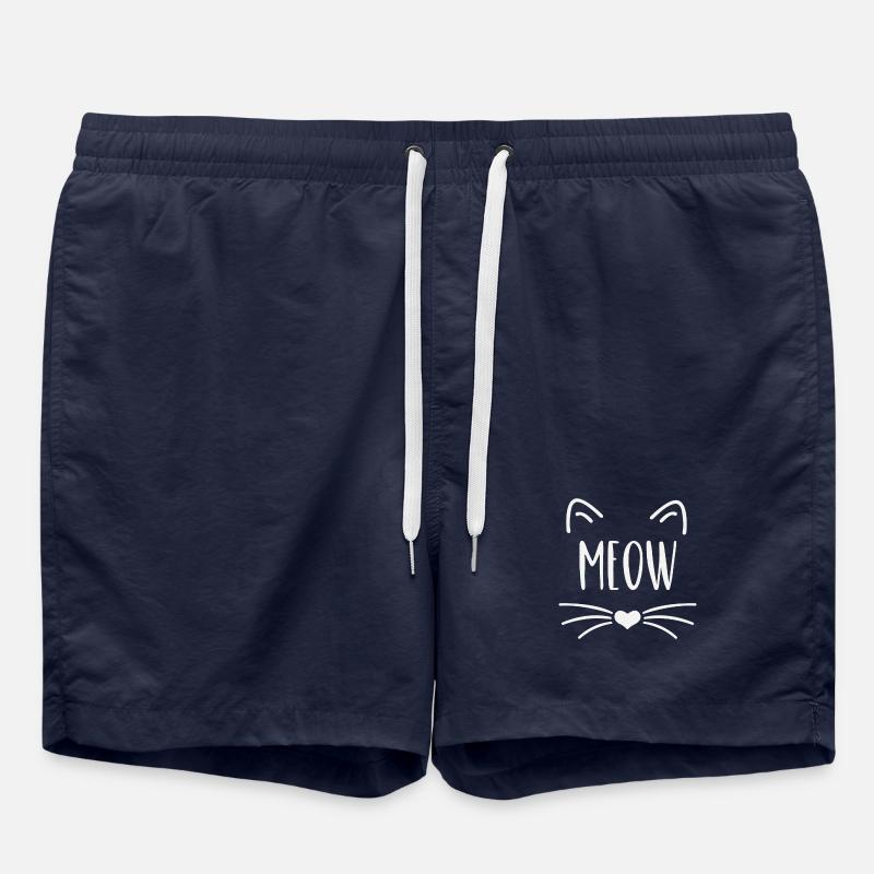 Chat, miau, meow - Short de bain - bleu marine