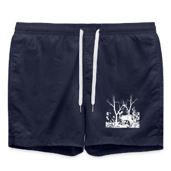 Biche Gracieuse Forêt Sauvage - Short de bain - bleu marine - Devant - AI Model Male 185 light (185cm)