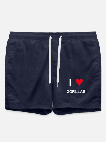 I love Gorillas - Badeshorts - French Navy