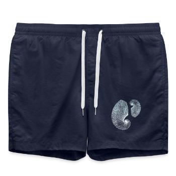 Minimalist spiral marine patterns - Swim Trunks - french navy - Front - AI Model Male 185 light (185cm)