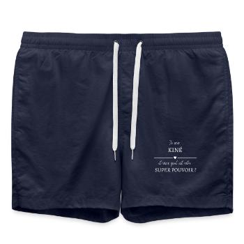 Super kiné ! - Short de bain - bleu marine - Devant - AI Model Male 185 light (185cm)