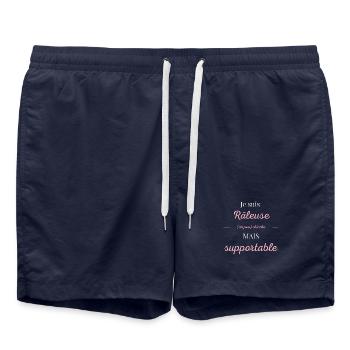 Je suis râleuse chiante mais supportable - Short de bain - bleu marine - Devant - AI Model Male 185 light (185cm)